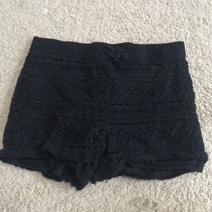 Black lace shorts